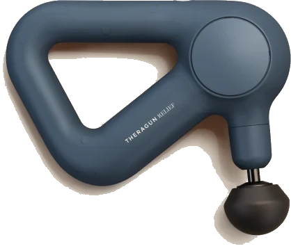 Navy Theragun Relief percussion massage device